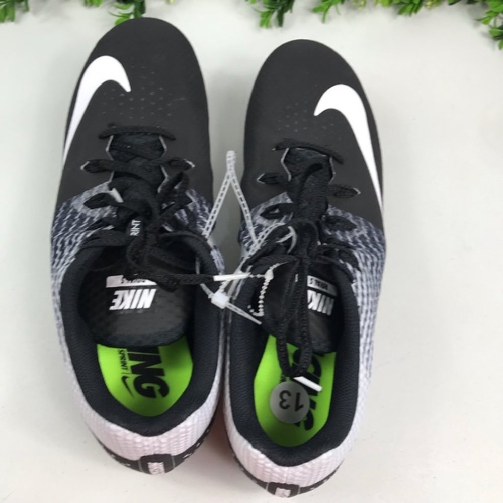 Nike Men’s Black & White Track Sprint Cleats Size 13 New - Picture 6 of 8